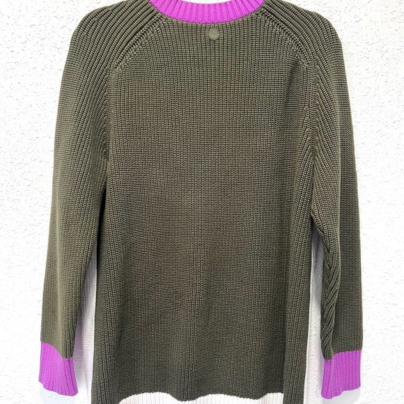 Talbots color block Purple and Brown Knit cardigan - Picture 9 of 10